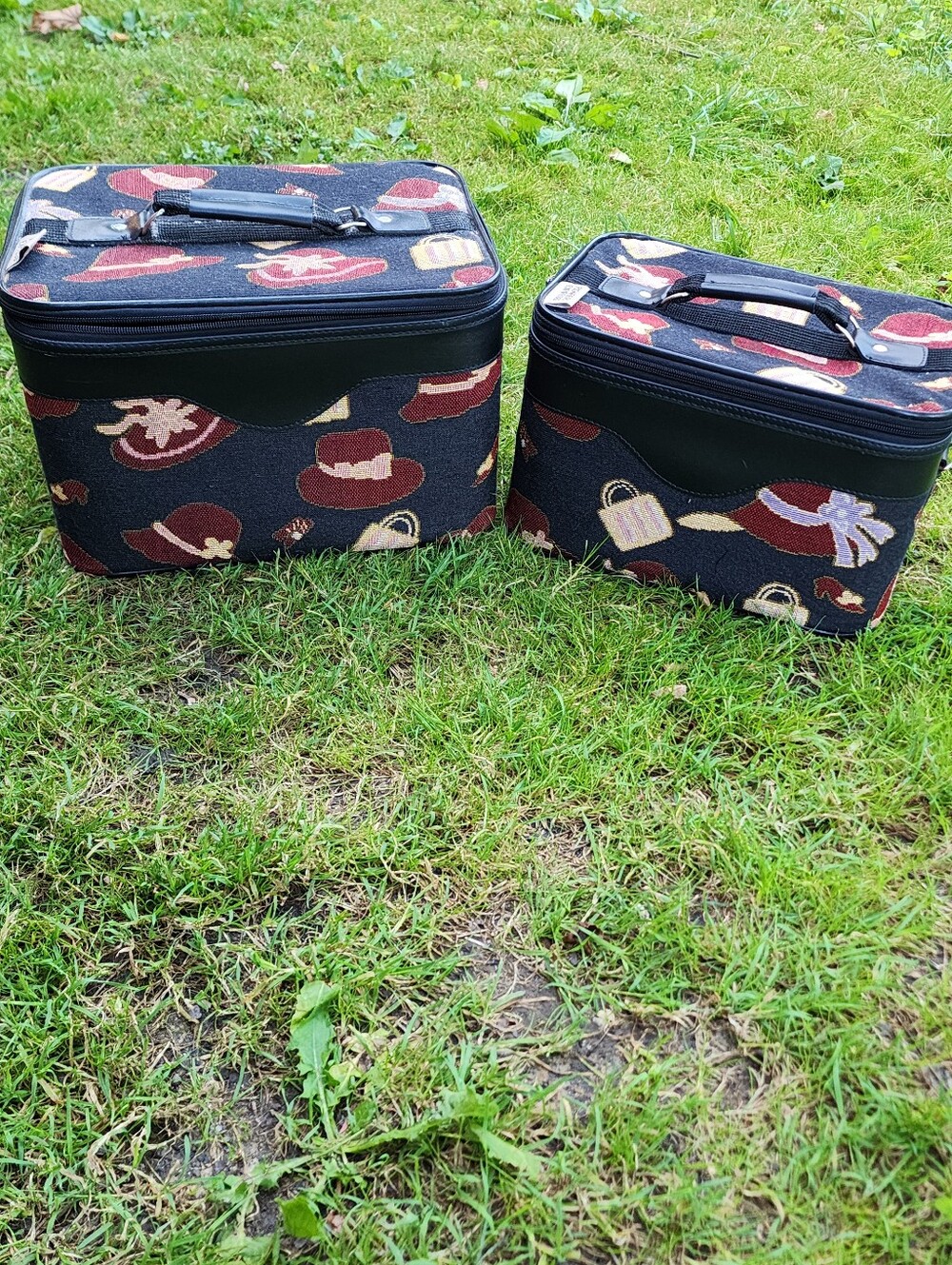 Vintage Vintage Pioneer Express Tapestry Train Vanity Makeup Cases